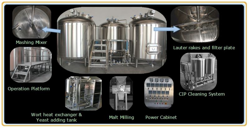 500L Stainless Steel Beer Production Line for Bar, Hotel, Beer Shop