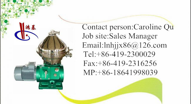 High Capacity Disc Stack Centrifuge Separator