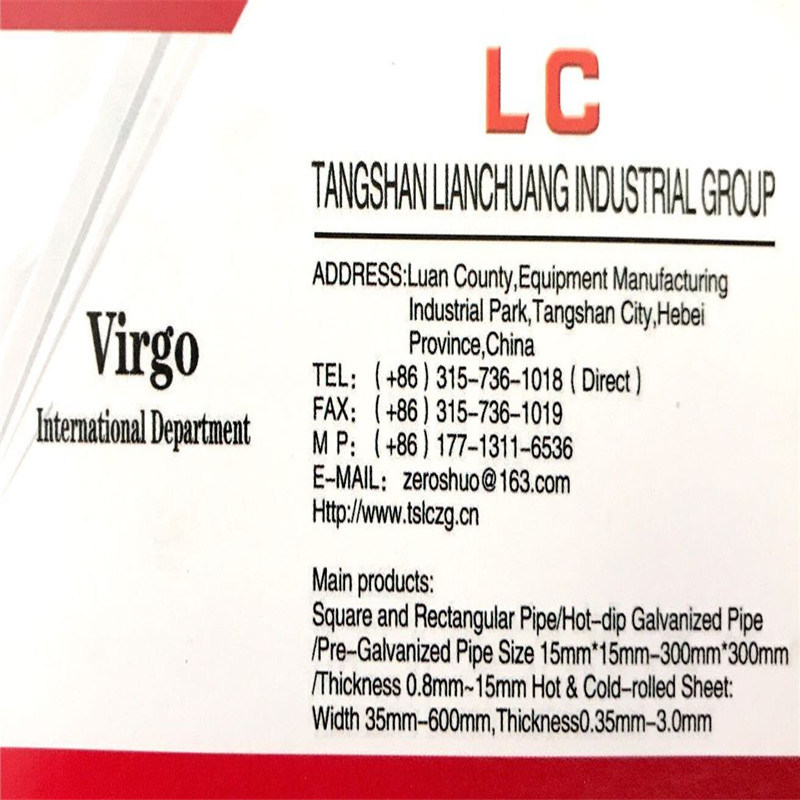 Black Square Steel Pipe 25 *25* 1.5 mm * 6 M Ss 400 Grade a 500 En10219