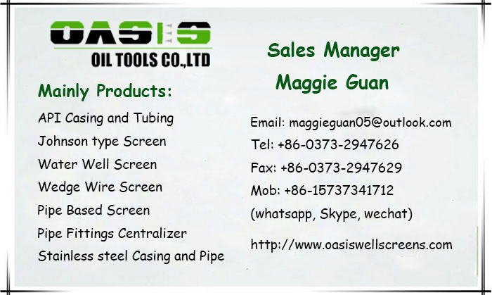 Oasis Manufacturer Ss Johnson V Type Wedge Wire Screen Pipe for Water Treatment