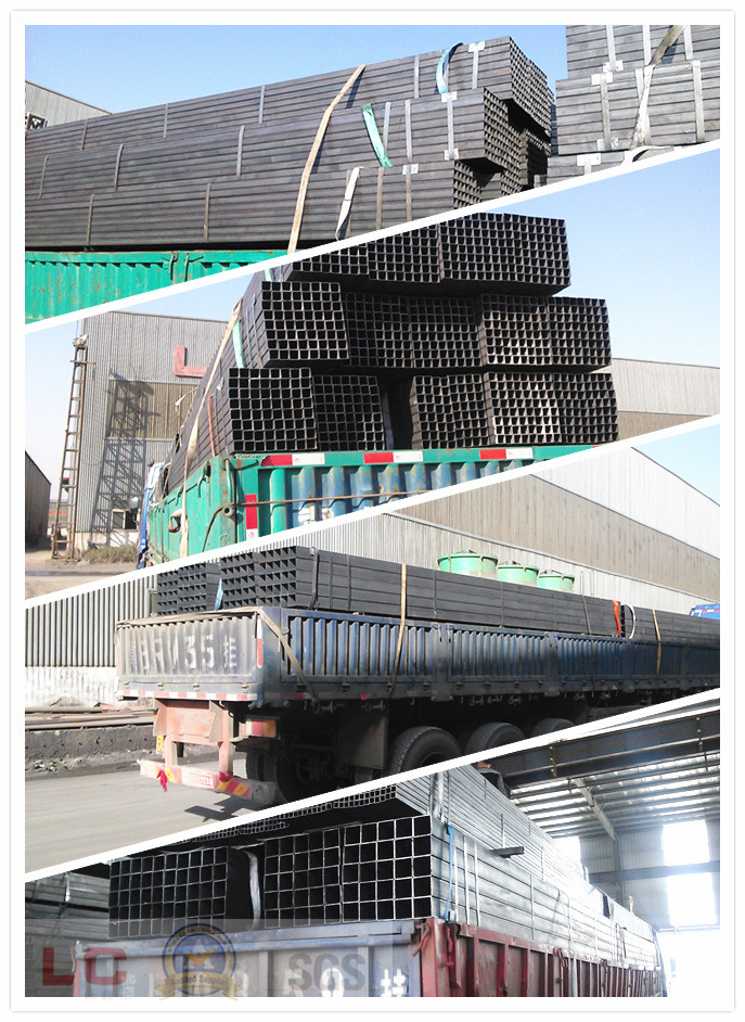 Black Square Steel Pipe 25 *25* 1.5 mm * 6 M Ss 400 Grade a 500 En10219