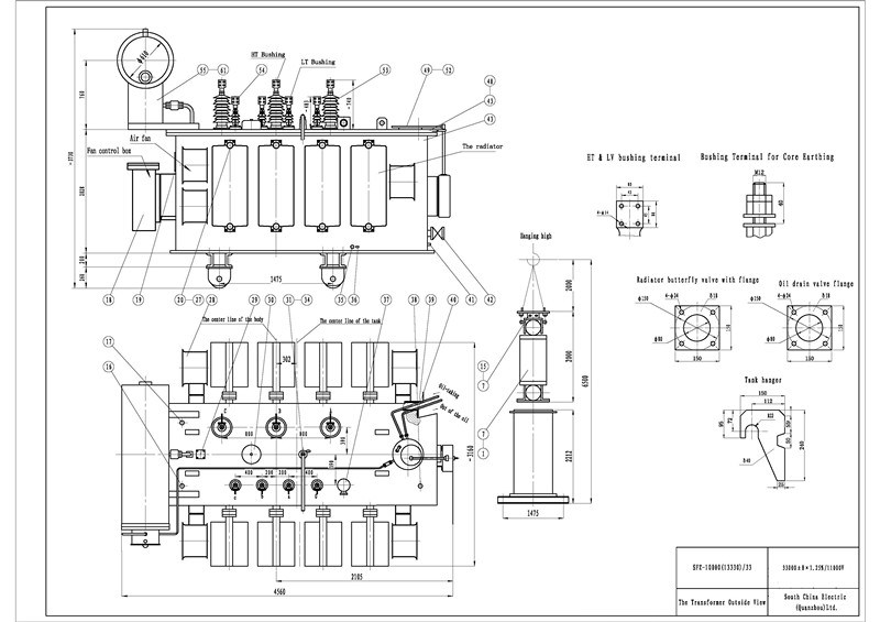 33/11 Kv, 10/13.33mva 3 Phase Outdoor Oil-Immersed Power Transformer