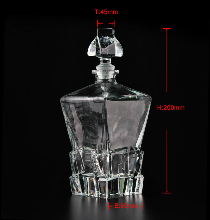 900ml Unique Whiskey Bottle Glass Decanter with Lid