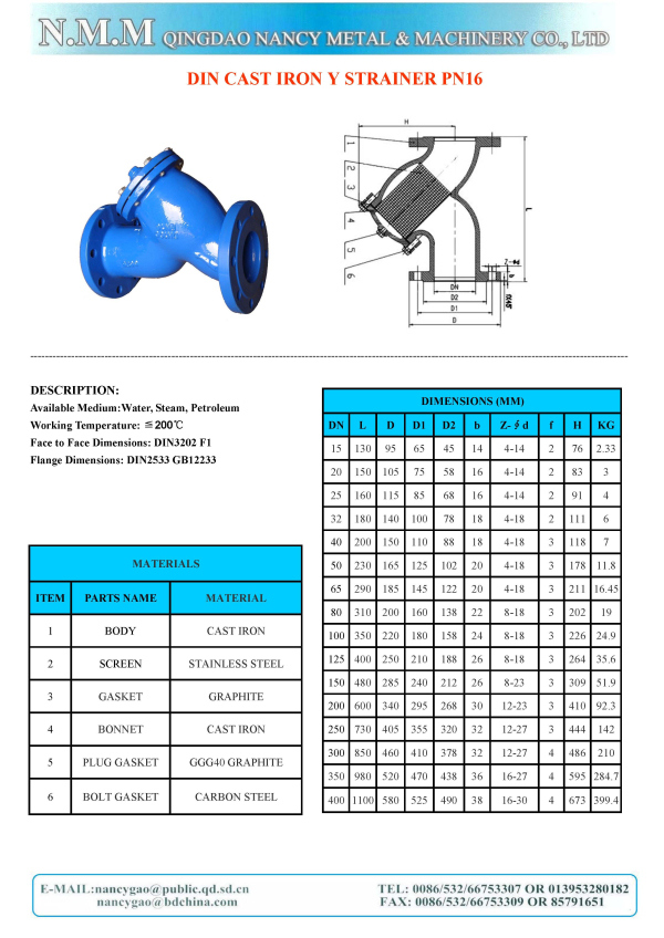 Y Strainer Filter with Flange Screwed End