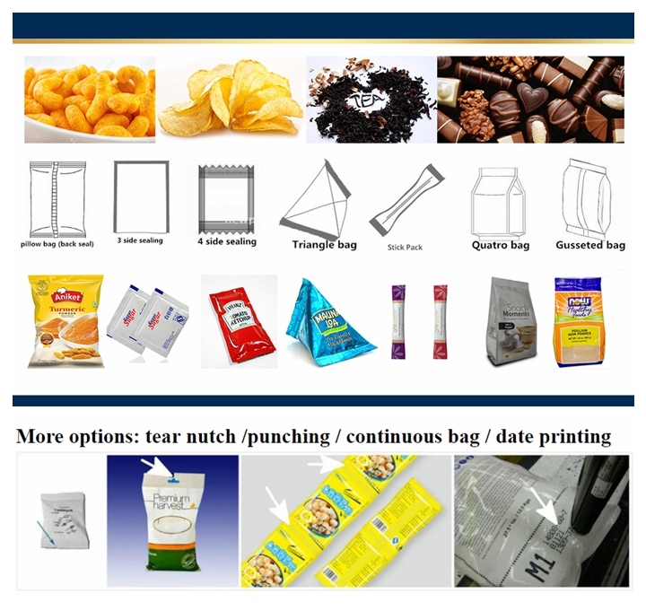 Supply Competitive Price Pillow Type Potato Chips Snack Packing Machine