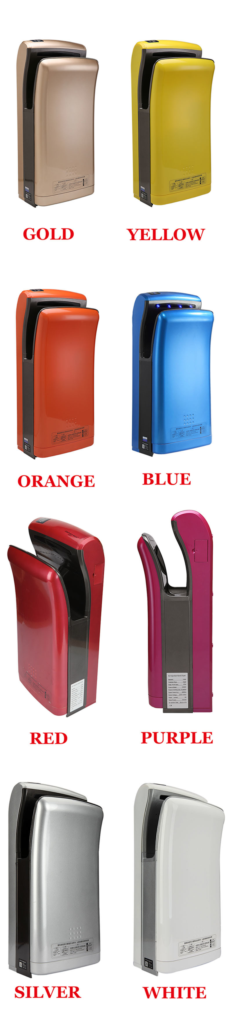 Electrical Jet Air Double Wind High Speed Automatic Hand Dryer