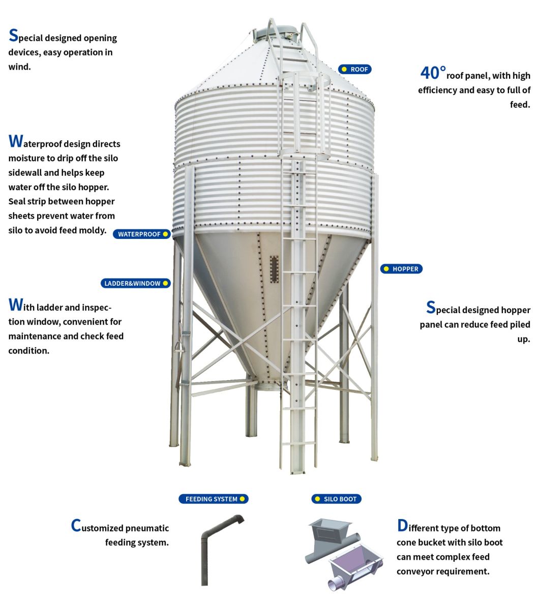 Poultry Farm Equipment Feed Silo for Poultry & Livestock Farm