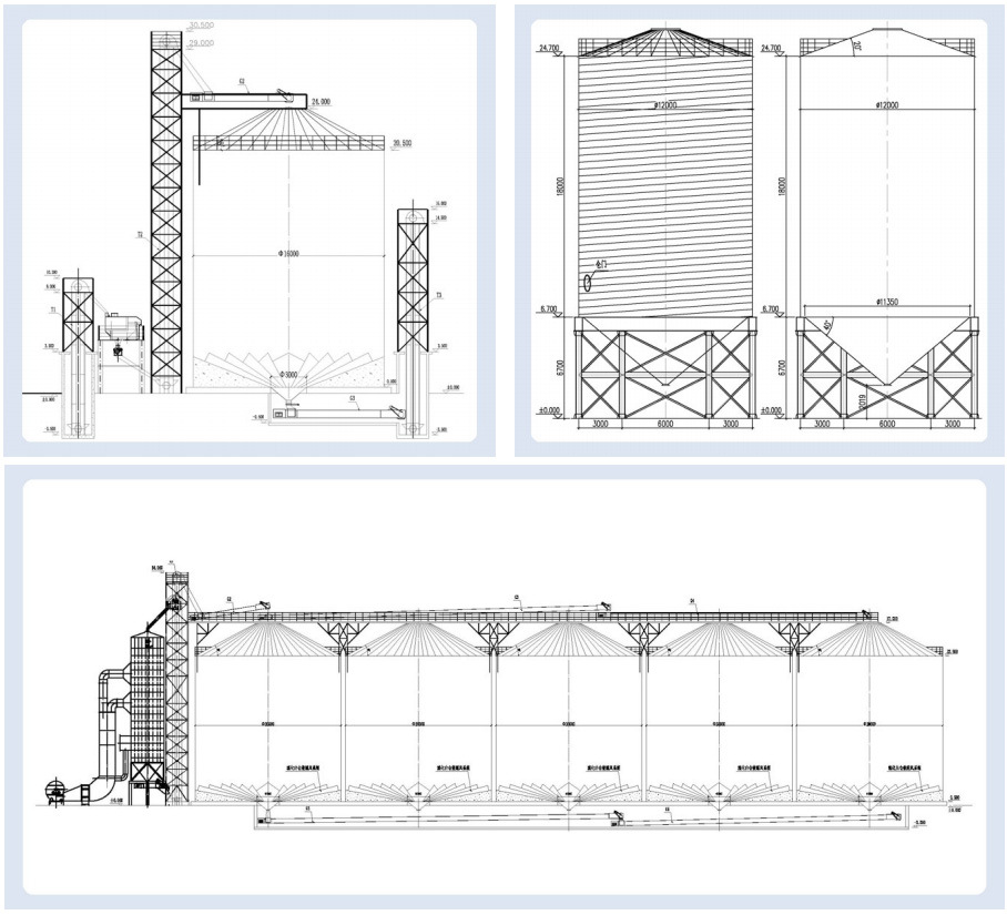 5000t 275G/M2 Galvanized Grain Silo with Flat Bottom