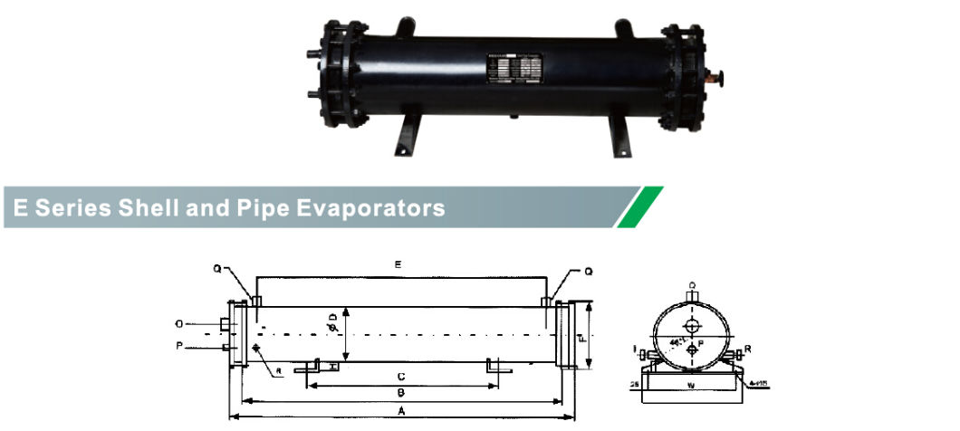 Shell Tube Evaporator, Heat Exchanger, Water/Oil