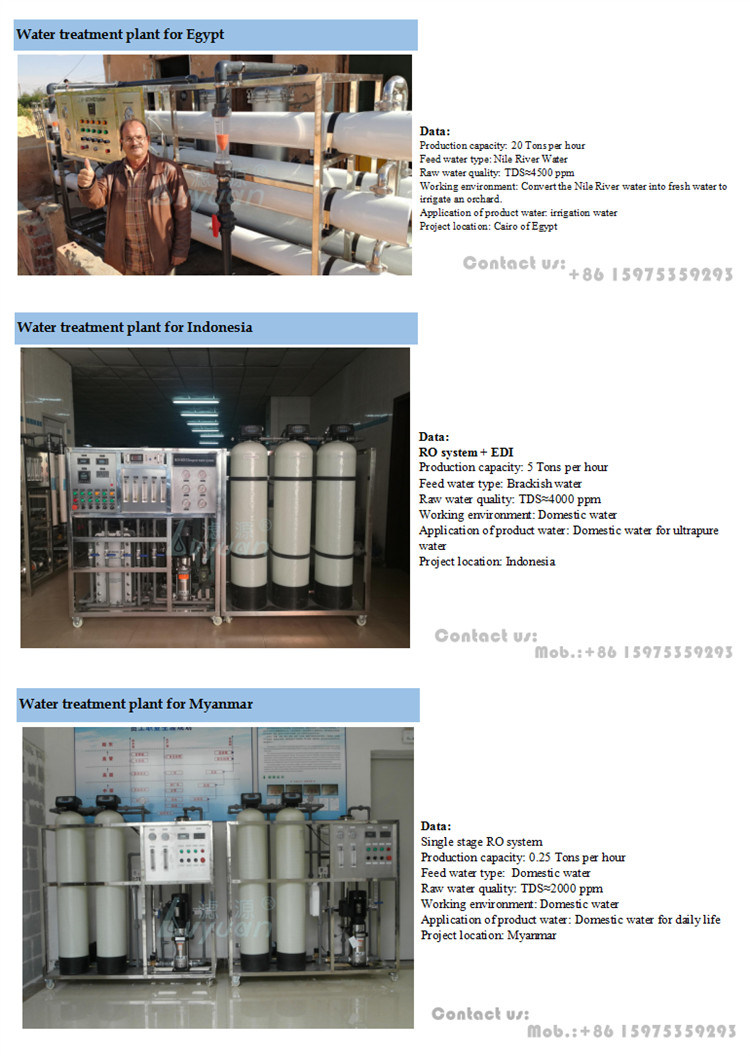 Industrial Pure Drinking Reverse Osmosis 250L 500L 1000L 2000L Water Filter System with EDI RO Water Treatment
