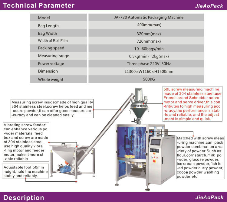 Manufacture Direct Sales- Automatic Powder Packing Machine (JA-720)