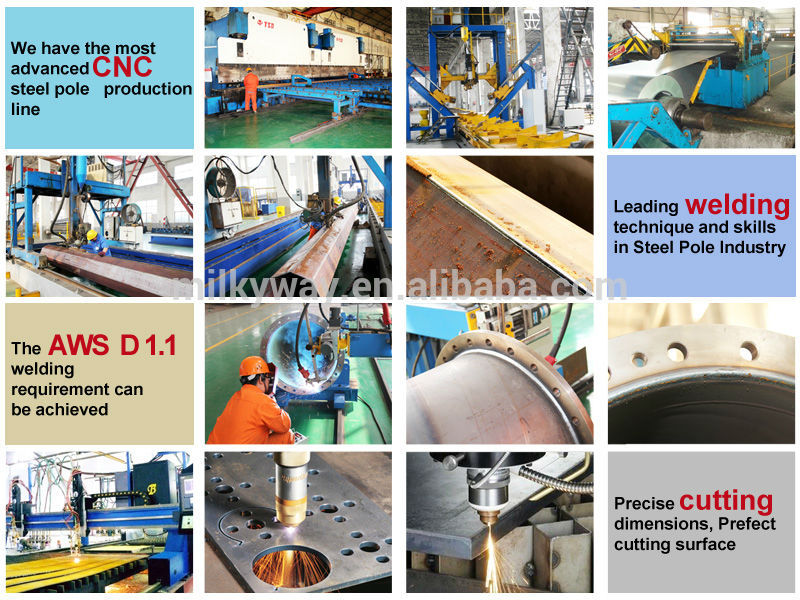 2015 best selling electric transmission line steel pole lighting