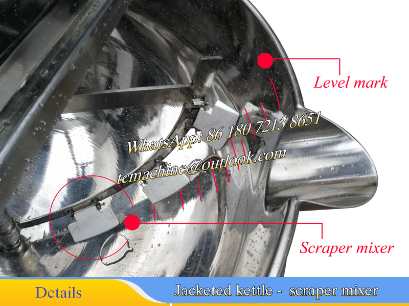 Oil Jackted Cooking Kette 300L with Scraper Agitator