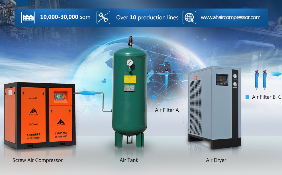 China Supply Oil Lubricant Screw Air Compressor (37kw, 50HP)