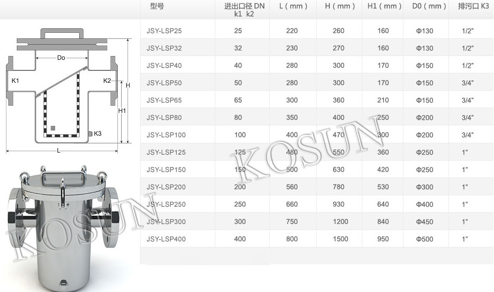 Stainless Steel Sea Water Pipe Basket Filter