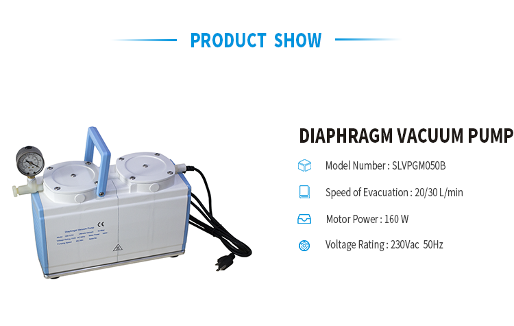 30L/min Oilless Diaphragm Vacuum Pump with 2 pump heads