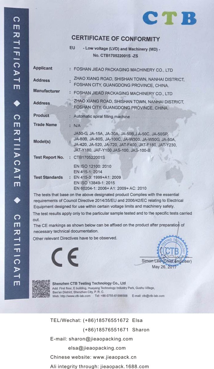 Good Vertical Automatic Packaging Machine Factory in China (JA-1200)