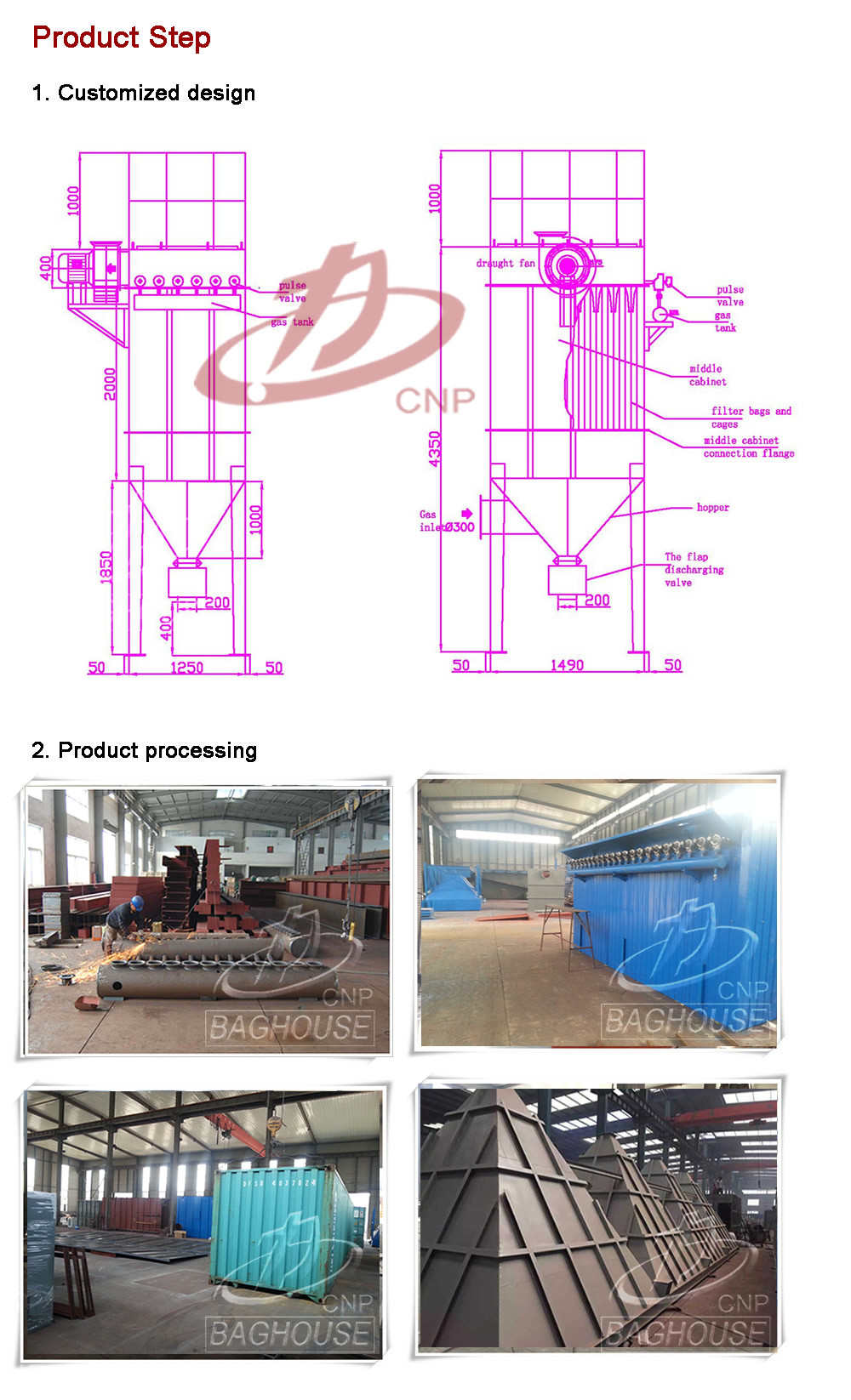Wood Working Filter Extractor Bag Type Dust Collector