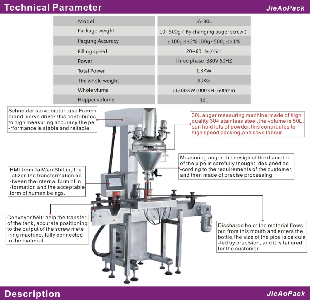 Semi-Automatic Powder Filling Machine for Condiments, Milk Powder, Glucose Packaging
