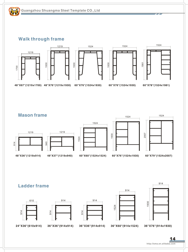 Portable and Mobile Working Platform Frame System Scaffolding