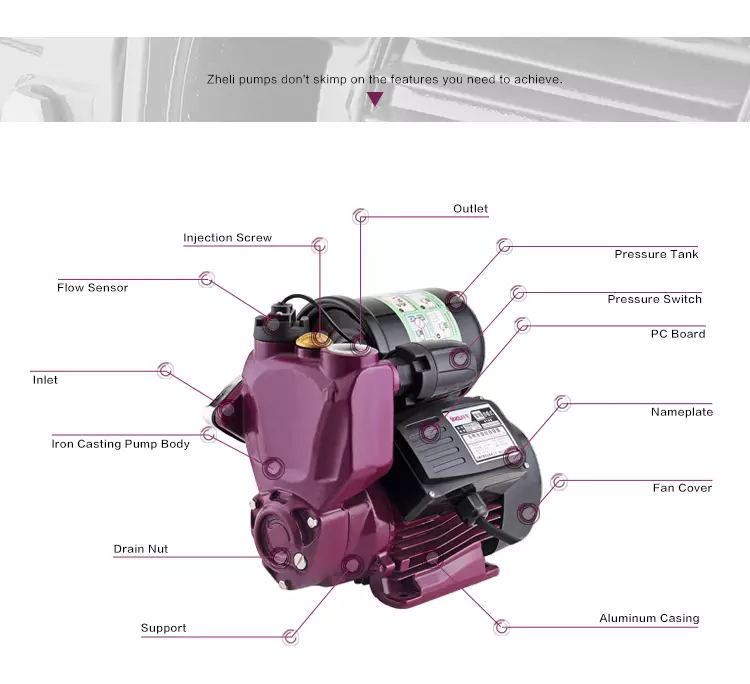 China Factory Automatic Control Manual Electric Self Priming Hot and Cold Water Booster Pumps