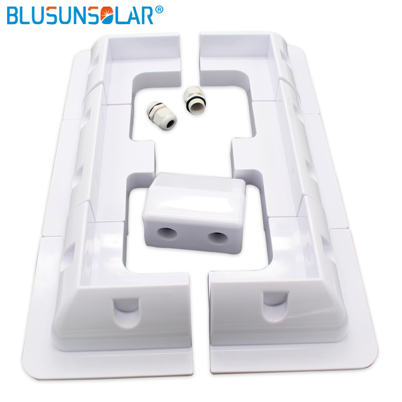 ABS White Color Solar Panel Corner Mounting Bracket Kits Cable Entry Gand 7PCS/Set