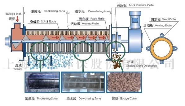 Patented Multi-Plate Screw Press for Sludge Dewatering Better Than Centrifuge Belte Press and Frame Filter Press
