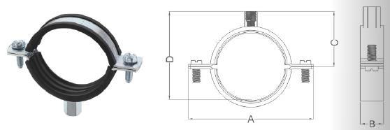 Pipe Clamps with Rubber for Plumbing