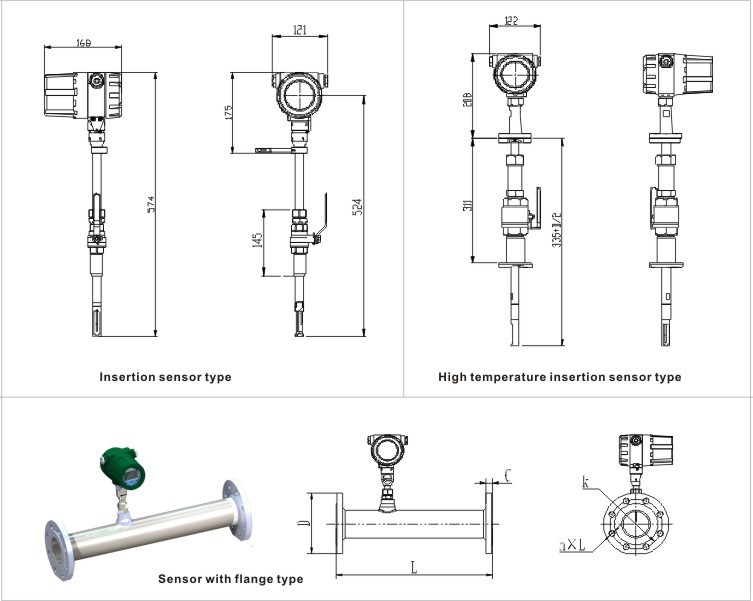 GLM200 Insertion type thermal gas mass flow meter
