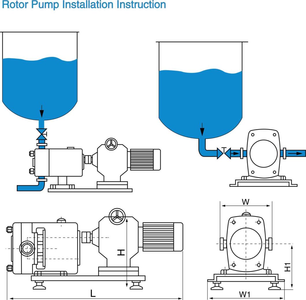 Stainless Steel Sanitary Grade Gear Rotary Lobe Pump Rotor Pump
